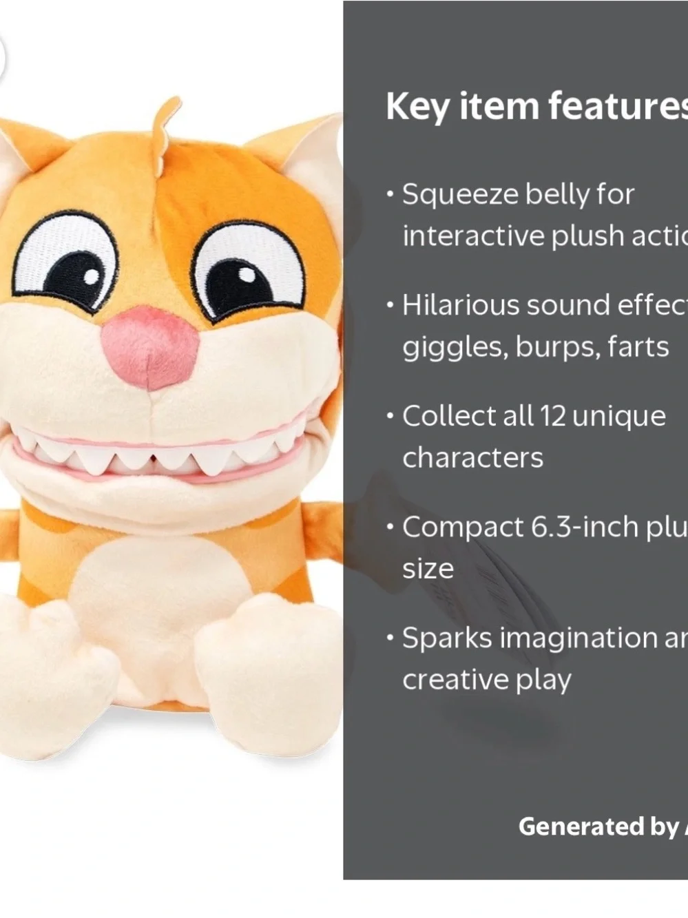 Chatter Chompers Cat Plush 6.3